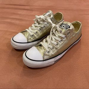 Gold Converse Shoes like new!!